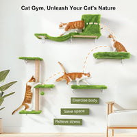 FUKUMARU Cat Wall Shelves, Stable & Safe 4 in 1 Cat Walls Furniture Set, Wooden Kitten Climbing Wall with Scratching Post for 16 Inch Drywall Quick Pick Grocers