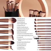 BS-MALL Makeup Brush Set 18 Pcs Professional Foundation Powder Concealers Eyeshadow Blush Synthetic Makeup Brushes with Labeled instruction Black Case Upgraded Version Quick Pick Grocers