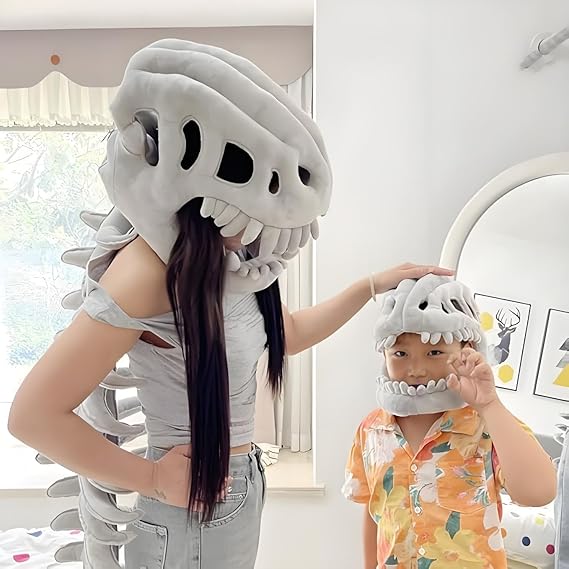 Dinosaur Costume-3D Skeleton Design,Realistic Halloween Dinosaur Skeleton Costume,Themed Skull Cosplay Props Quick Pick Grocers