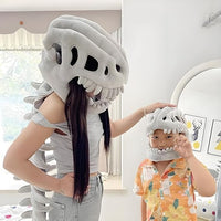 Dinosaur Costume-3D Skeleton Design,Realistic Halloween Dinosaur Skeleton Costume,Themed Skull Cosplay Props Quick Pick Grocers