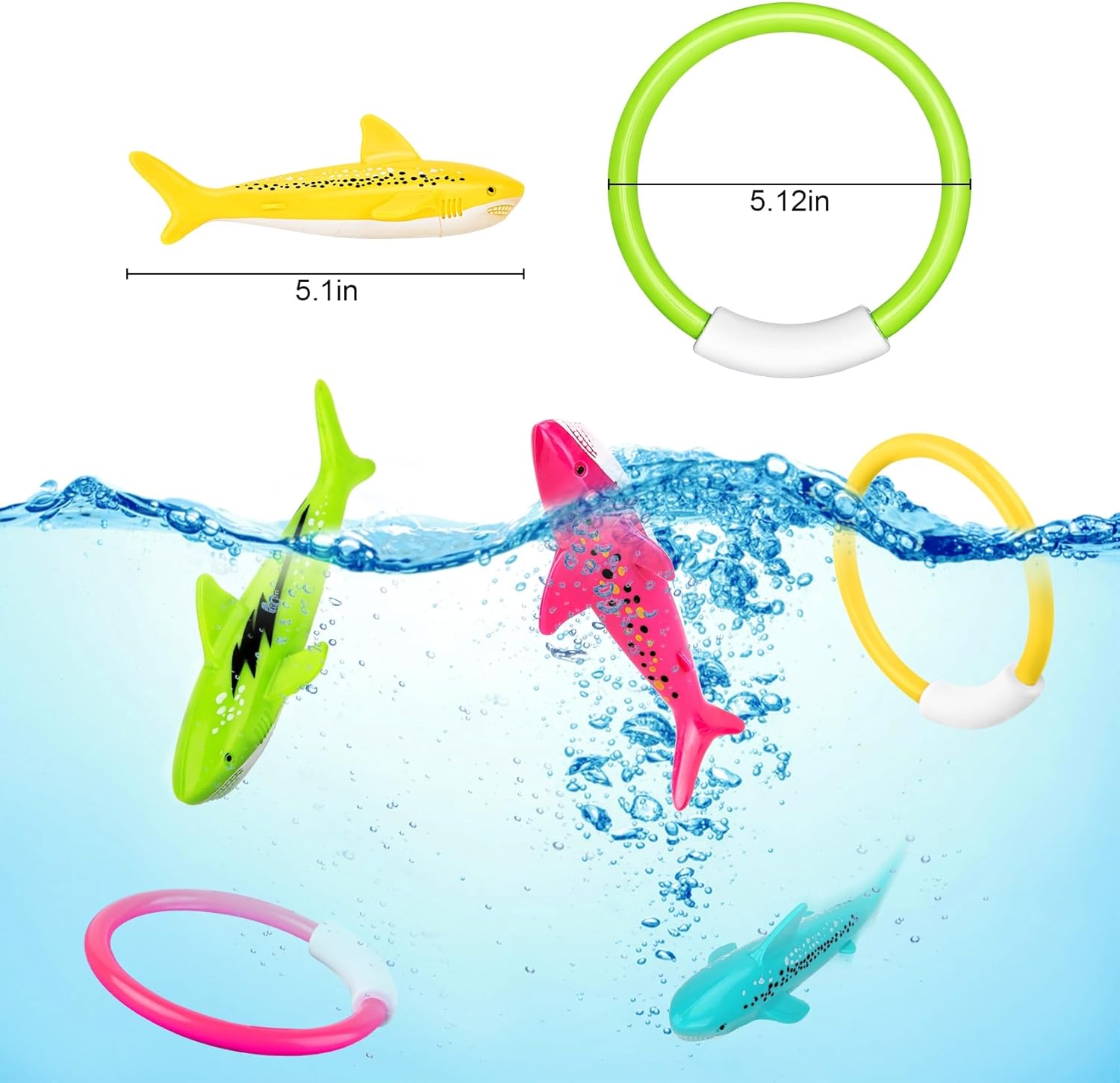 Korlon Tec Underwater Pool Toys for Kids Ages 4-8 8-12, Summer Training Swim Pool Diving Toys Set for Fun Water Games Quick Pick Grocers