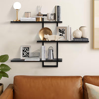 PHOENANCEE 3 Tier Wall Shelves,Decorative Floating Shelf for Wall,Plants Photo Shelf Storage Display Shelving Wood for Living Room Bedroom Kitchen Home Office Decor,Modern,Large,22 Inch Quick Pick Grocers