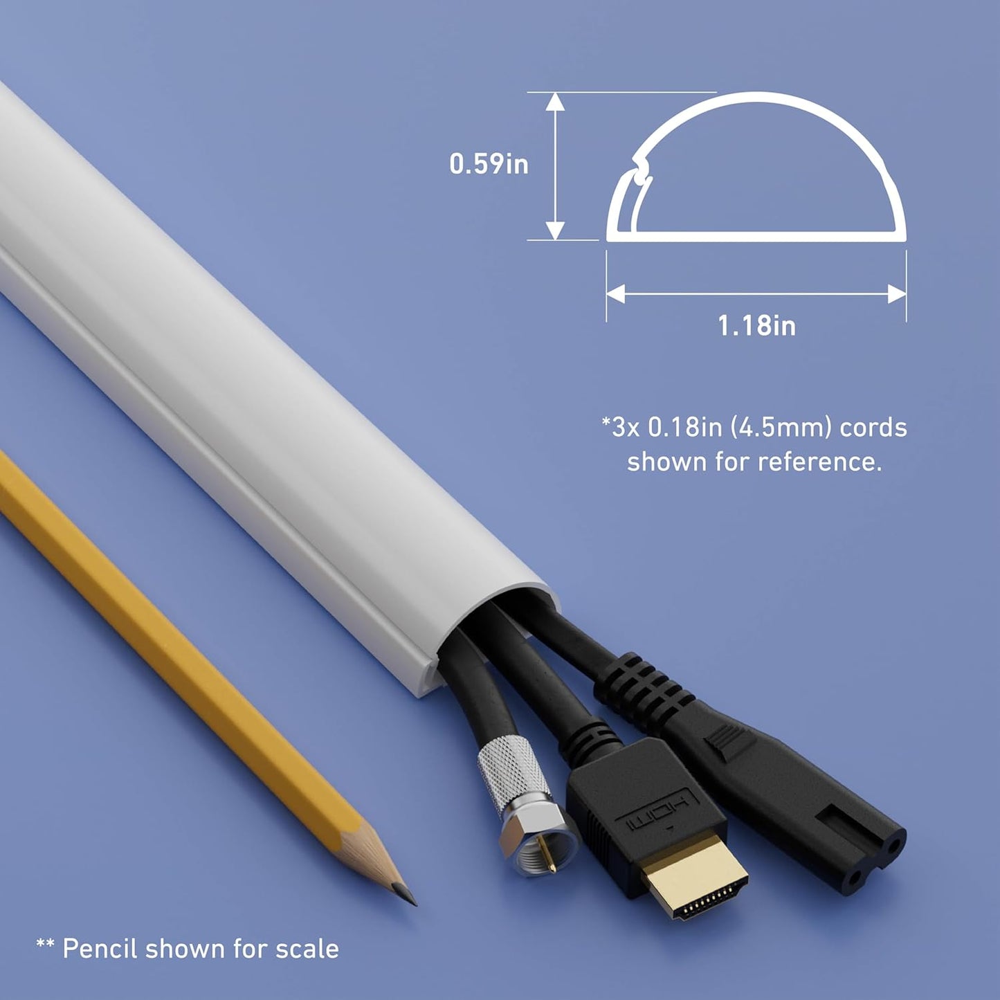 D-Line 157in Cord Hider Kit, Patented Cable Cover, Hide Wires on Wall, Channel for TV Mount Cords, Raceway Wire Hiders, Paintable, Adhesive, Half Round Quick Pick Grocers