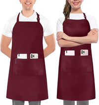 Utopia Kitchen 2 Pack Bib Apron, Adjustable with 2 Pockets, Water and Oil Resistant, Cooking Kitchen Chef Apron for Women Men Quick Pick Grocers