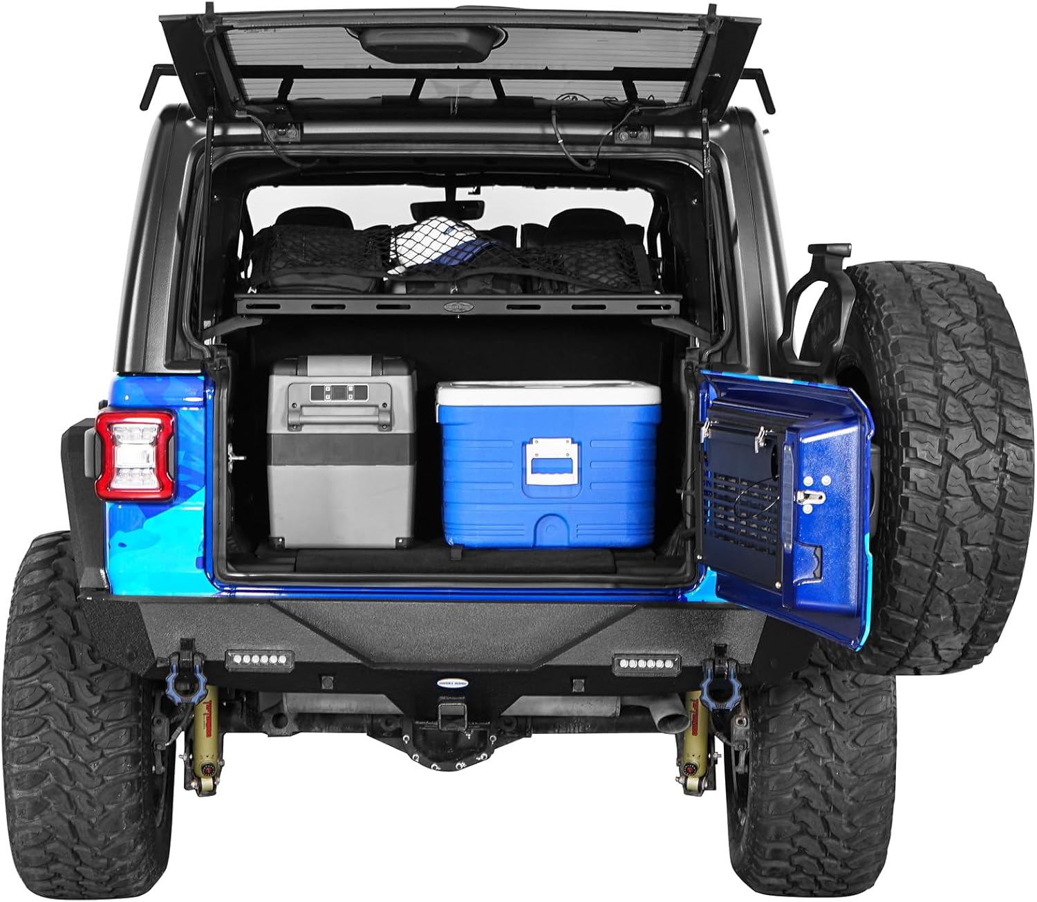 Hooke Road Rear Trunk Cargo Rack Basket Tray for 2007-2026 Jeep Wrangler JK JL 4-Door Hardtops, Sturdy Steel Shelf for Camping Trip Gear Quick Pick Grocers