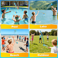 Bambilo Water Skipping Ball | 2-Pack Bounce Balls | Water Bouncing Beach Balls & Grip Ball | Pool Toys for Kids Age 5-8-12 | Great Summer Water Toy for Beach Swimming Pool River Lake Quick Pick Grocers