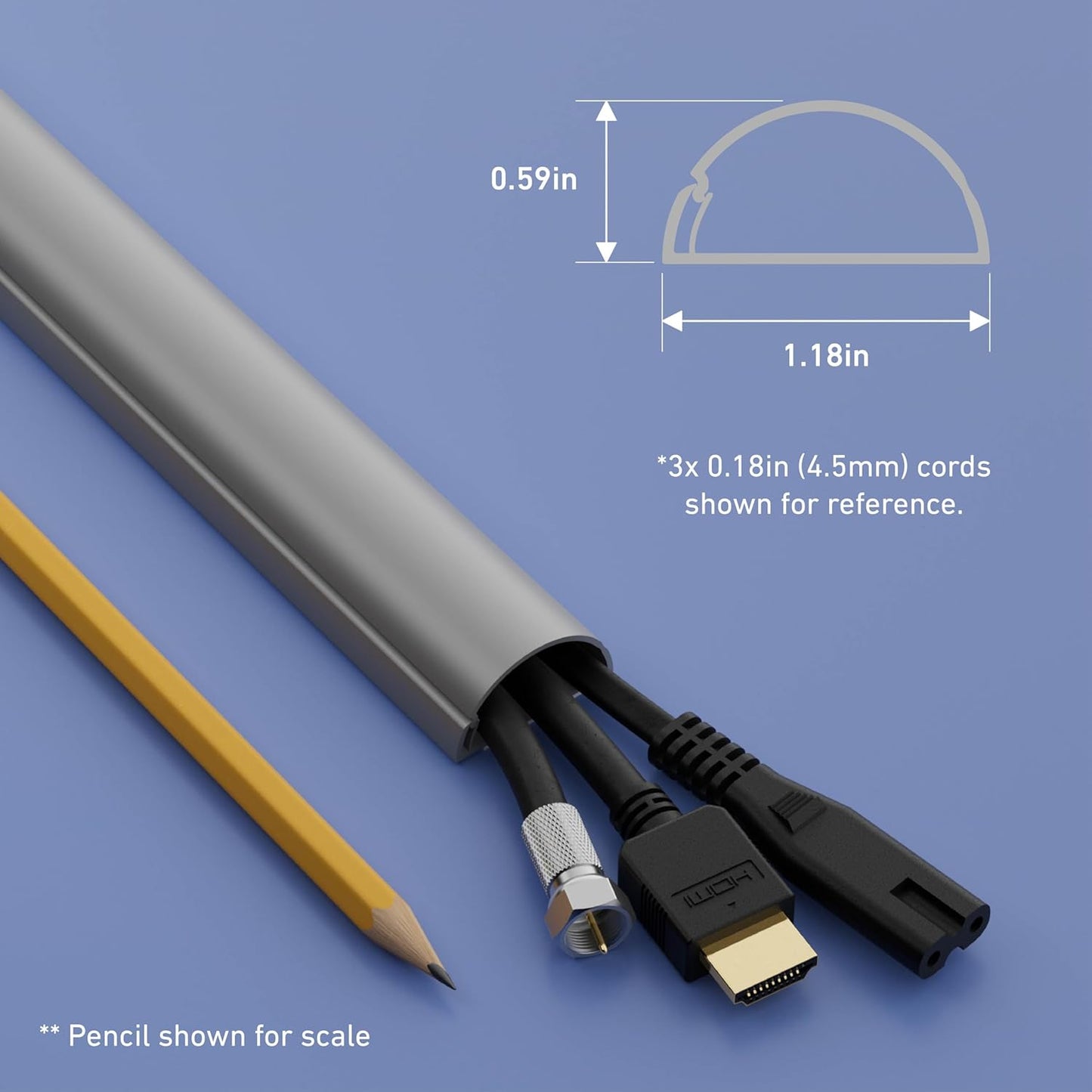 D-Line 157in Cord Hider Kit, Patented Cable Cover, Hide Wires on Wall, Channel for TV Mount Cords, Raceway Wire Hiders, Paintable, Adhesive, Half Round Quick Pick Grocers