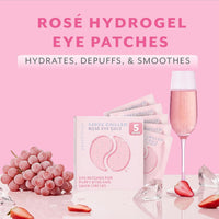 Patchology Serve Chilled Rosé Hydrating Under Eye Patches – Hyaluronic Acid & Antioxidant-Infused Eye Masks to Reduce Dark Circles, Puffiness & Fine Lines - Ideal Skincare Essentials (5 Pairs) Quick Pick Grocers
