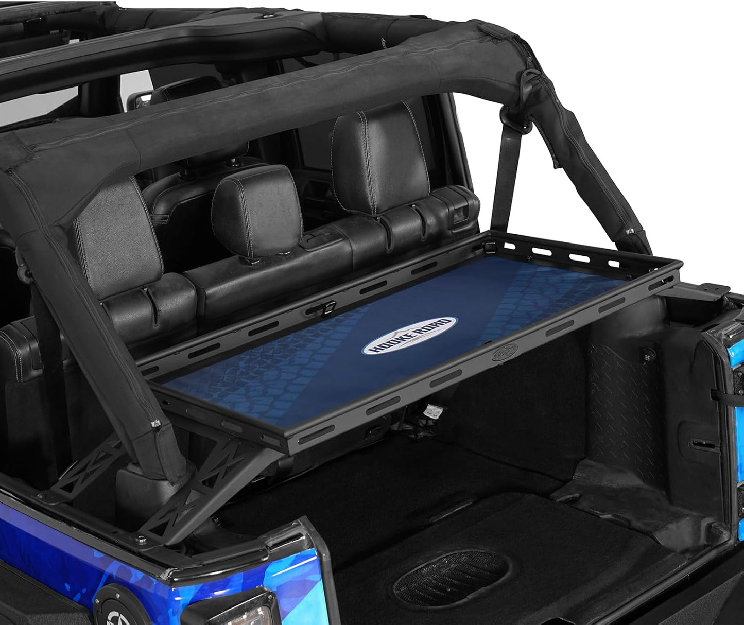 Hooke Road Rear Trunk Cargo Rack Basket Tray for 2007-2026 Jeep Wrangler JK JL 4-Door Hardtops, Sturdy Steel Shelf for Camping Trip Gear Quick Pick Grocers