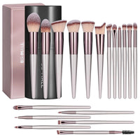 BS-MALL Makeup Brush Set 18 Pcs Professional Foundation Powder Concealers Eyeshadow Blush Synthetic Makeup Brushes with Labeled instruction Black Case Upgraded Version Quick Pick Grocers