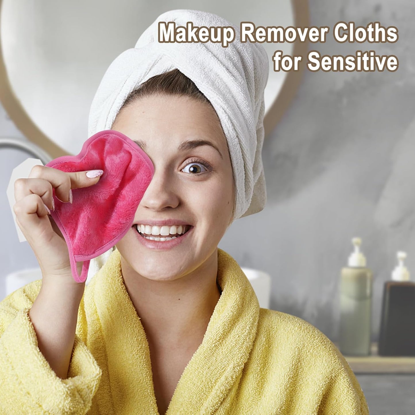 KODAMO Makeup Remover Cloth, 12 Pack Reusable Makeup Remover Towels with Washable Travel Bag, Microfiber Face Wash Cloths for Women All Skin Types Quick Pick Grocers