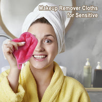 KODAMO Makeup Remover Cloth, 12 Pack Reusable Makeup Remover Towels with Washable Travel Bag, Microfiber Face Wash Cloths for Women All Skin Types Quick Pick Grocers