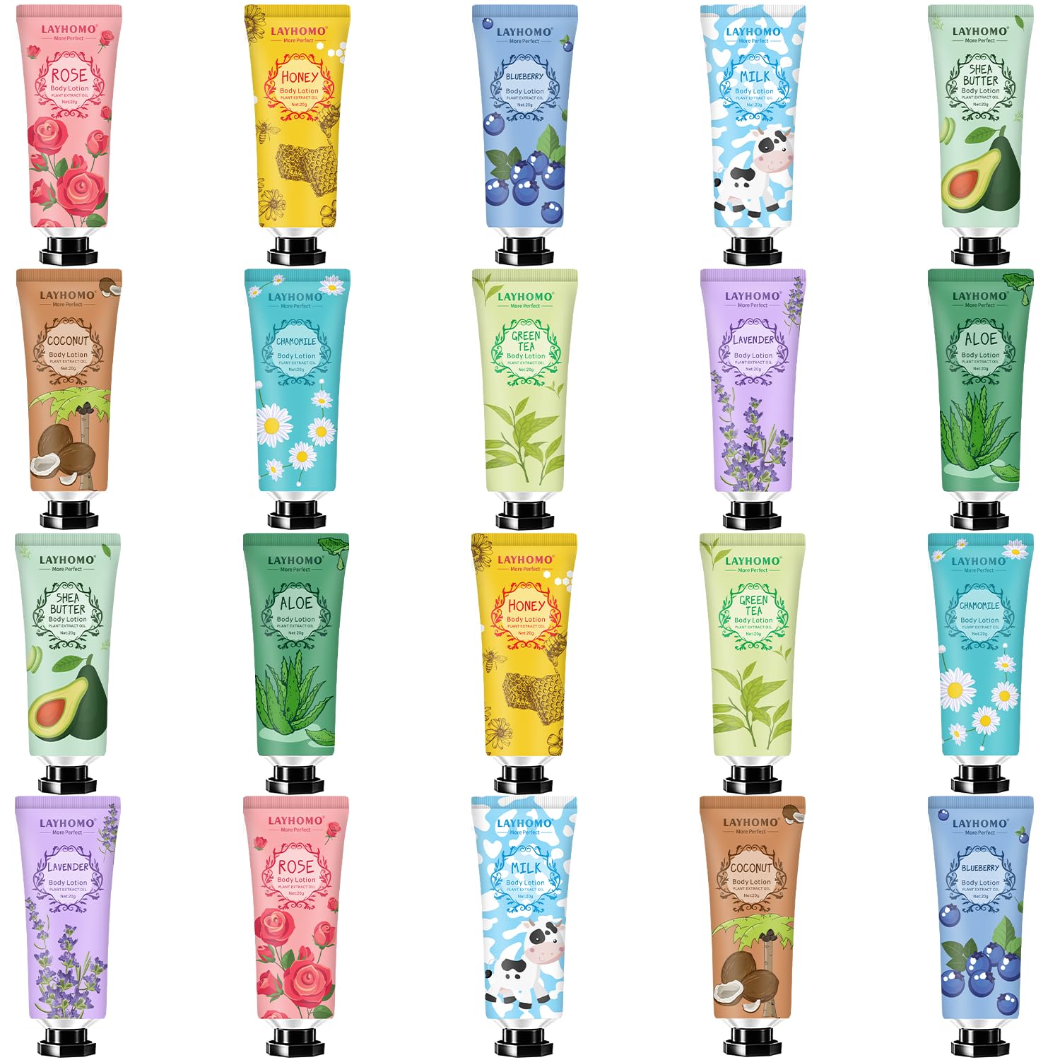 20 Pack Mini Body Lotion Gift Bulk for Dry Skin,Travel Size Small Body Cream With Shea Butter Natural Fragrance Moisturizing Body Lotion for Women Men,Gifts for Women,Gift for Her Thank You Gift Quick Pick Grocers