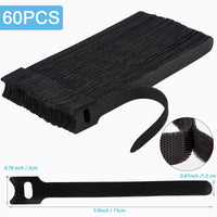Nettbe Reusable Cable Ties, Adjustable Cord Straps Wire Organizer Cord Wrap and Hook Loop Cable Management Quick Pick Grocers