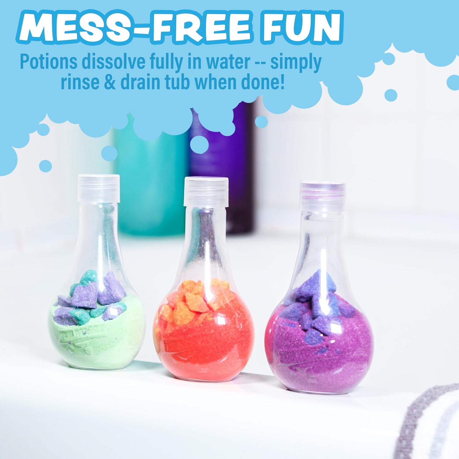 Tub Works® Kids Bath Bomb Potion™ Bath Toy, Variety 6 Pack | Nontoxic | Fizzes, Foams & Bubbles with an Eruption of Color | Interactive Bath Bombs | Fun Science Toddler Bath Toys Quick Pick Grocers