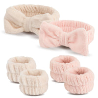 WSYUB Spa Headband and Wristband Set, Face Wash Headband, Makeup Skincare Headbands Wrist Bands for Washing Face Quick Pick Grocers