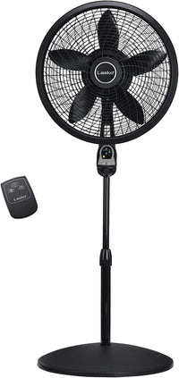 Lasko Oscillating Cyclone Pedestal Fan with Remote Control - Cooling Standing Fan for Bedroom, Living Room, and Home Office - Adjustable Height - 3 Quiet Speeds - 1843 - 18" Blade Diameter - Black Quick Pick Grocers