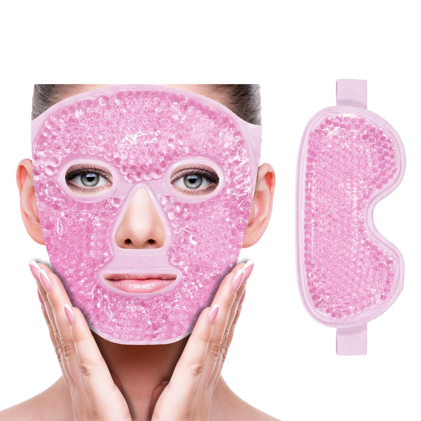 ZNÖCUETÖD Cold Face Eye Mask Ice Pack Reduce Facial Puff, Dark Circles, Hot Cold Compress Pack, Face SPA Gift for Woman Sleeping, Pressure, Headaches, Skin Care, Post Laser Cosmetic Care, Reversible Quick Pick Grocers