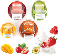 Winb Set of 4 Reusable Fruit and Veggie Savers - Ideal for Avocados, Tomatoes, Apples, Garlic, Onions, and More Quick Pick Grocers
