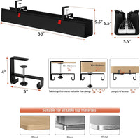 Univivi No Drill Under Desk Cable Management Tray, 36" Cord Organizer for Table, Clamp/Screw Mount Desk Cable Management, Premium Fabric Cable Management Tray for Office, Home Quick Pick Grocers