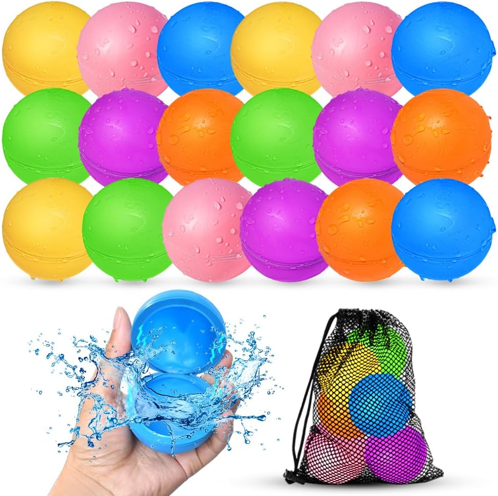 Reusable Water Balloons, Pool Beach Water Toys for Boys and Girls, Summer Toys for Kids Ages 3-12, Magnetic Water Ball for Outdoor Activities Quick Pick Grocers