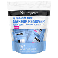 Neutrogena Fragrance-Free Makeup Remover Wipes Singles, Individually Wrapped Face Towelettes, Gently Remove Dirt, Oil, Waterproof Mascara & Makeup, Alcohol-Free Daily Face Wipes for Travel, 20 ct Quick Pick Grocers