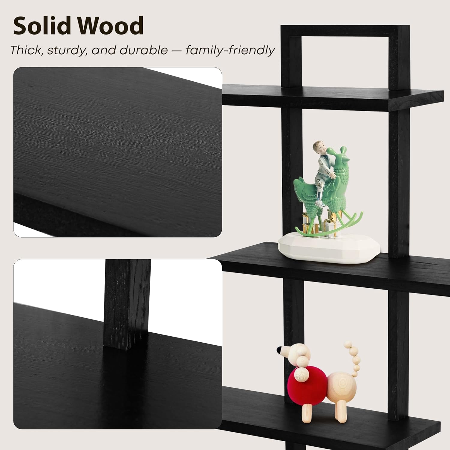 PHOENANCEE 3 Tier Wall Shelves,Decorative Floating Shelf for Wall,Plants Photo Shelf Storage Display Shelving Wood for Living Room Bedroom Kitchen Home Office Decor,Modern,Large,22 Inch Quick Pick Grocers
