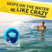 Bambilo Water Skipping Ball | 2-Pack Bounce Balls | Water Bouncing Beach Balls & Grip Ball | Pool Toys for Kids Age 5-8-12 | Great Summer Water Toy for Beach Swimming Pool River Lake Quick Pick Grocers
