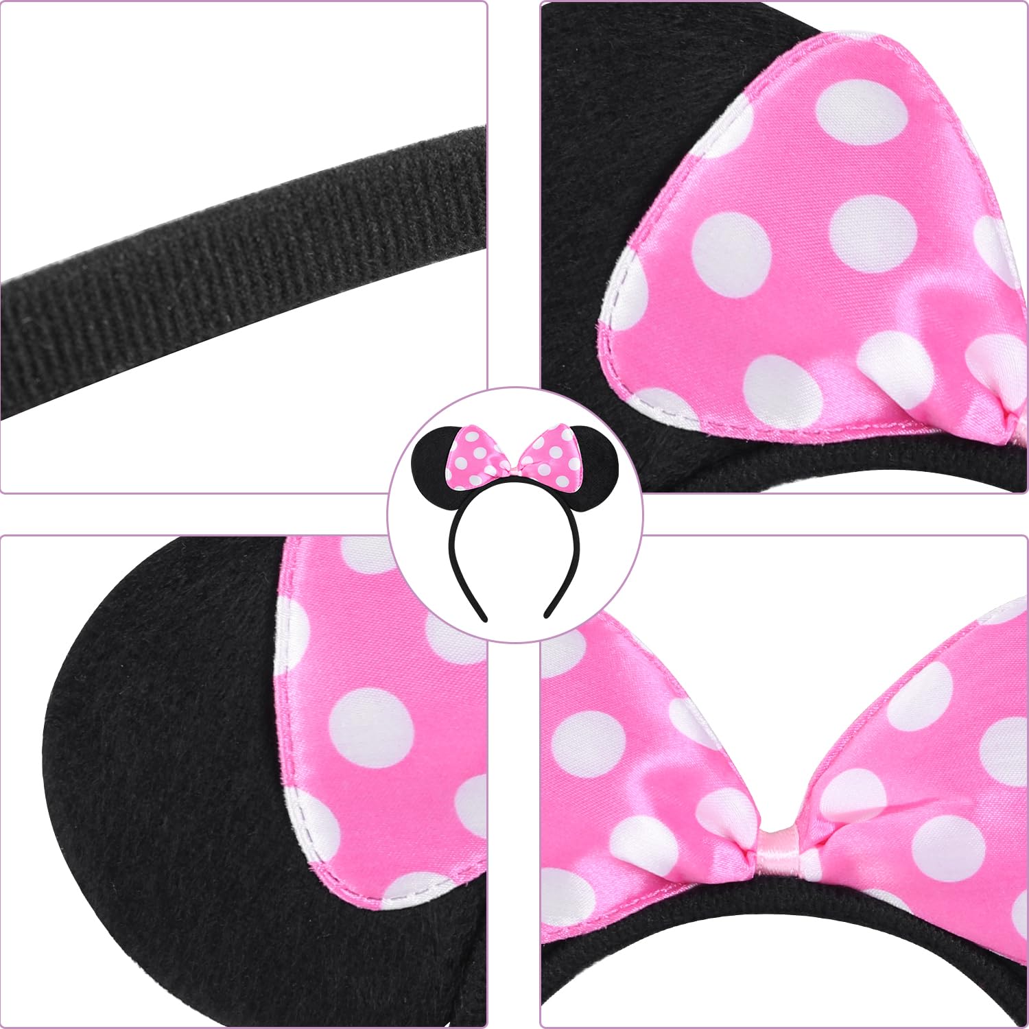 20 Pack Mouse Ears Headband for Birthday Party Supplies and Mouse Themed costume Cosplay Decoration Quick Pick Grocers