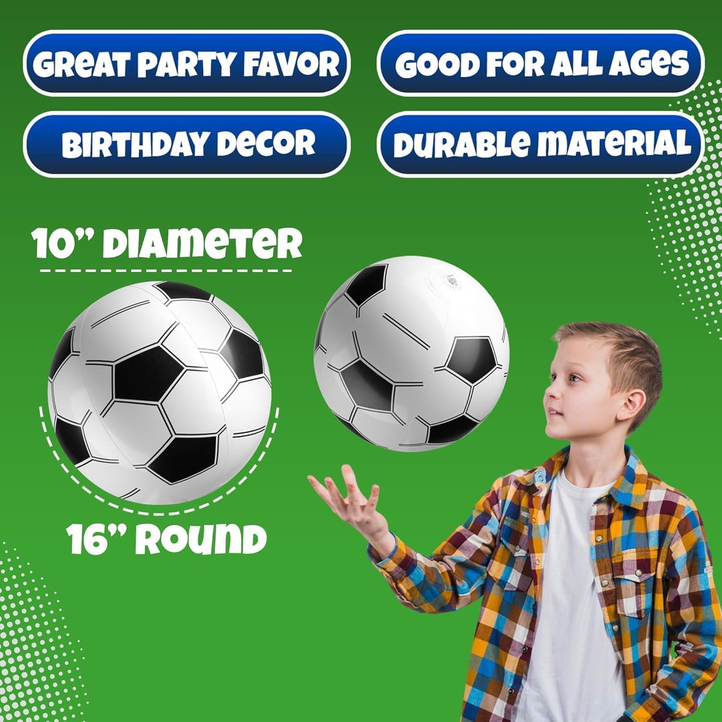 Inflatable Balls (Pack of 12) 16-inch, Beach Balls Bulk for Beach Toys & Birthday Party Decorations & Party Favors for Kids, Goodie Bags Stuffers Quick Pick Grocers