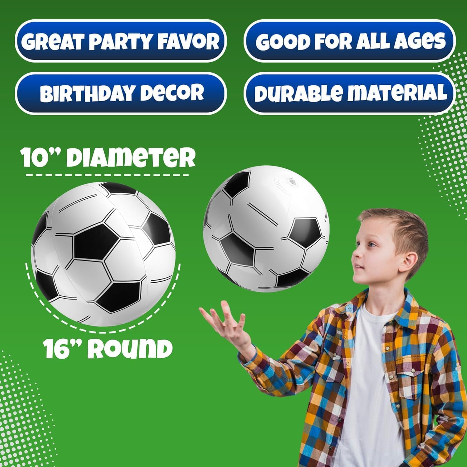 Inflatable Balls (Pack of 12) 16-inch, Beach Balls Bulk for Beach Toys & Birthday Party Decorations & Party Favors for Kids, Goodie Bags Stuffers Quick Pick Grocers