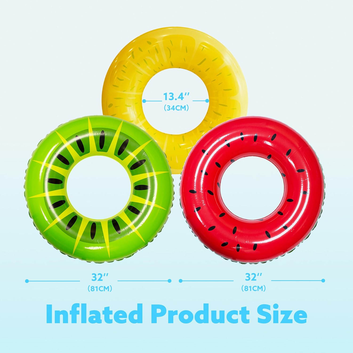 JOYIN 3 Pack Pool Floats, Pool Tube for Kids Swim Rings Inflatable Tubes, Floatie Ring Water Toys for Swimming, Summer Beach Party Quick Pick Grocers