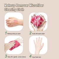 KODAMO Makeup Remover Cloth, 12 Pack Reusable Makeup Remover Towels with Washable Travel Bag, Microfiber Face Wash Cloths for Women All Skin Types Quick Pick Grocers