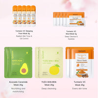 QUIYUM Skincare Set - 26PCS Face Masks & Lip-Eye Masks, Fruit & Turmeric VC Masks Gifts for Women Teen Girls, Travel Size Toiletries for Mother's Day Christmas Birthday Quick Pick Grocers