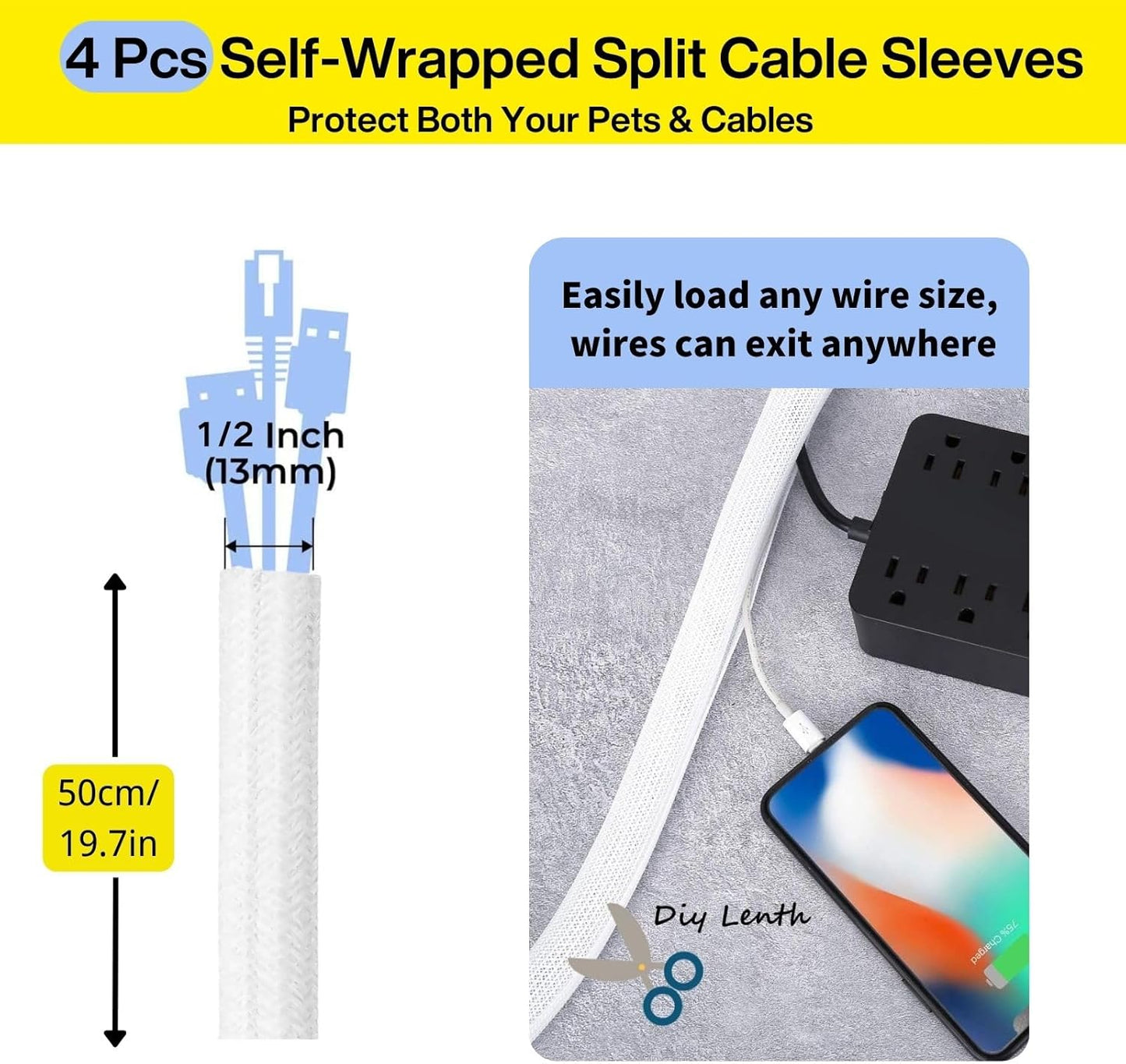 [313Pcs] Cable Management Kit, 67 Adhesive Cable Clips, Topavatop Desk Cord Organizer, 22 Reusable Cable Strap, 4 Cable Sleeve Split, 200 Nylon Cable Zip Ties with 20 Mounts for TV Office Home Quick Pick Grocers