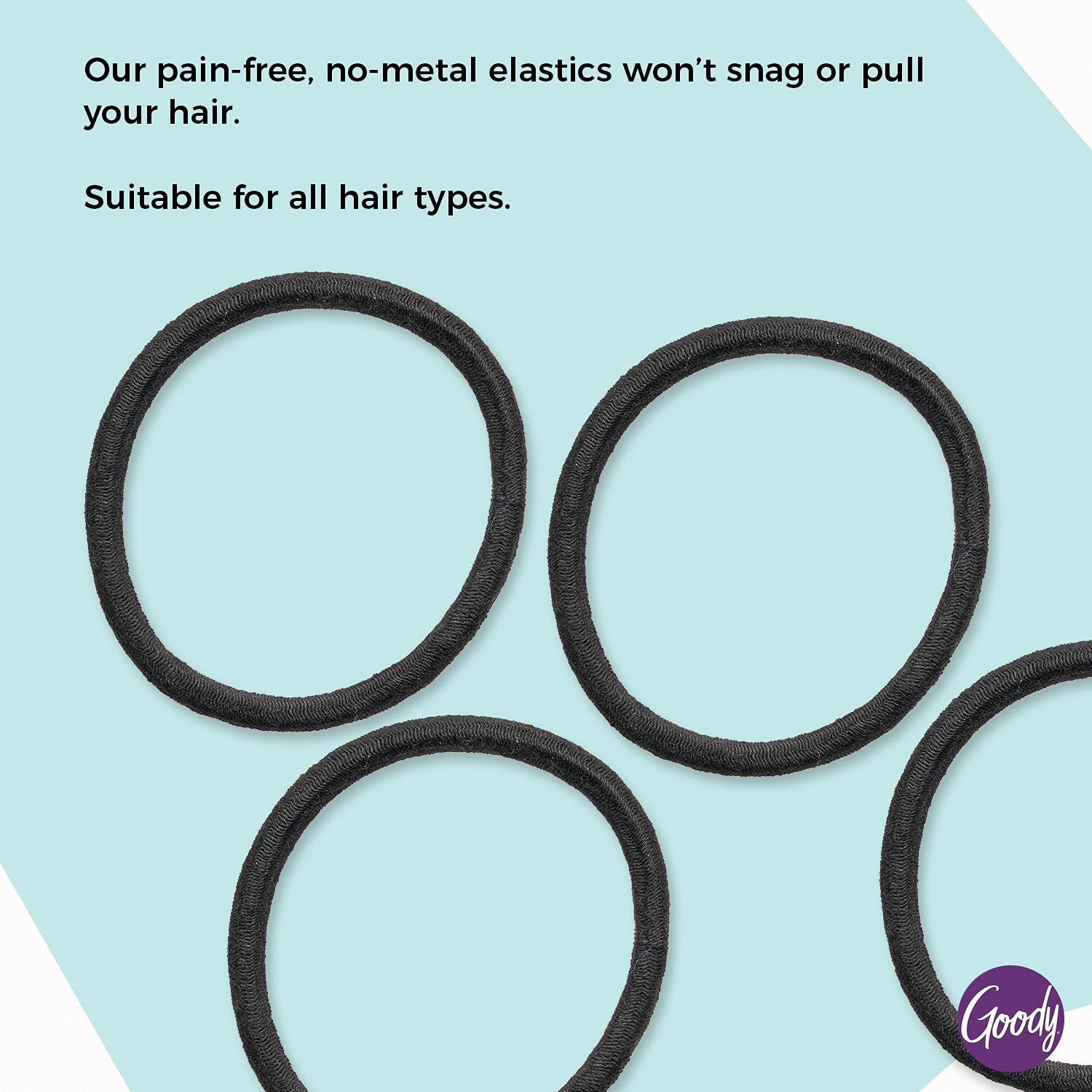 Goody Ouchless Hair Elastics – No Pull, No Breakage, Tangle-Free Hold for Thick, Curly, Coily & Textured Hair – 15 Count, Long-Lasting Ponytail Holders for Women & Men Quick Pick Grocers