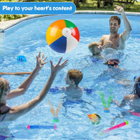 YUJUN Pool Diving Swimming Toys, Summer Underwater Game Toys with Pool Fishes Dive Sticks Rings Gems Storage Bag for Kids Swim Birthday Party Favors Quick Pick Grocers