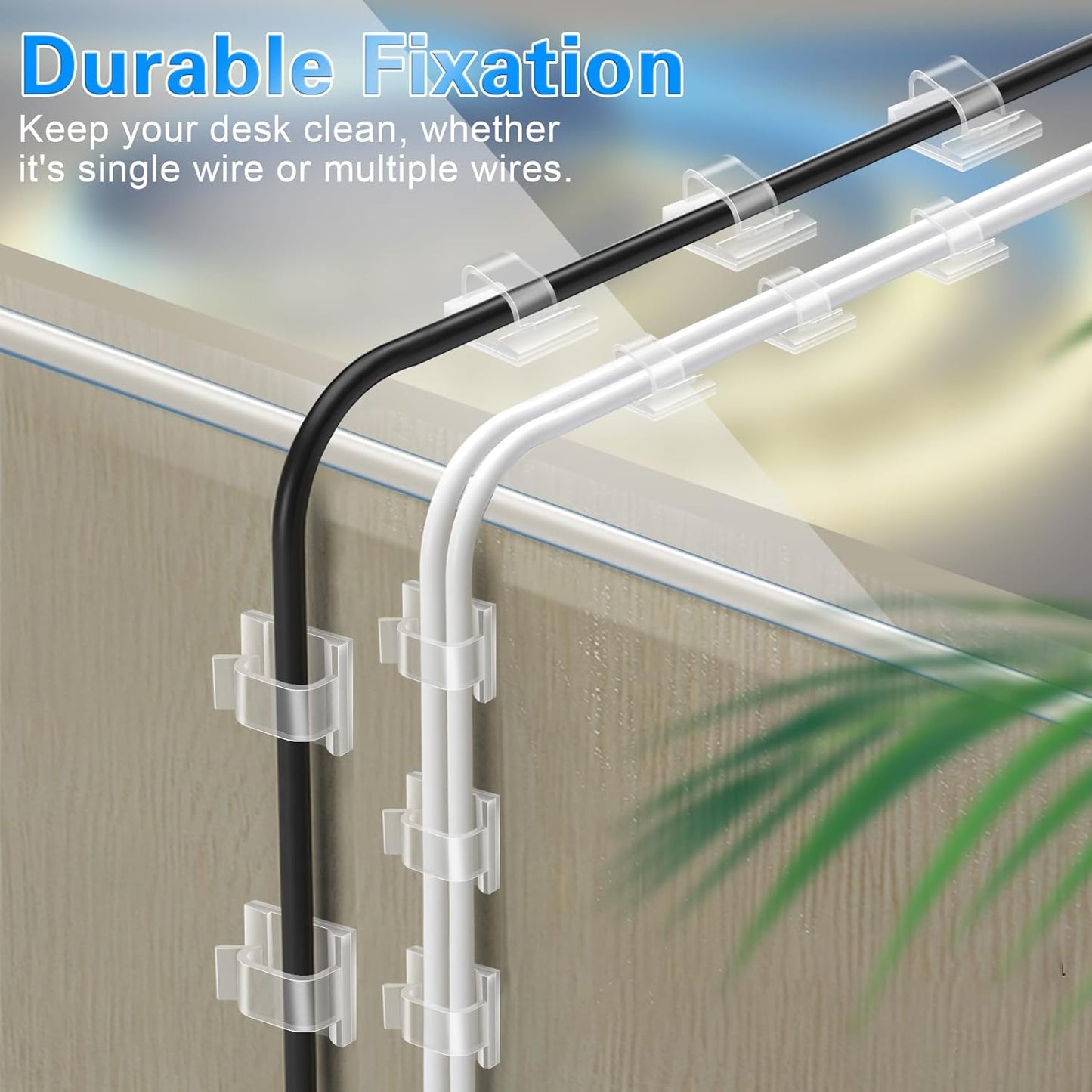 XHF 3/4” 5/8" Adhesive Cable Wire Clips White 60PCS 120PCS, Cable Staples Outdoor Cable Management Wire Organizer Cord Holder for Under Desk, Car, Wall, TV PC Ethernet Cable Quick Pick Grocers