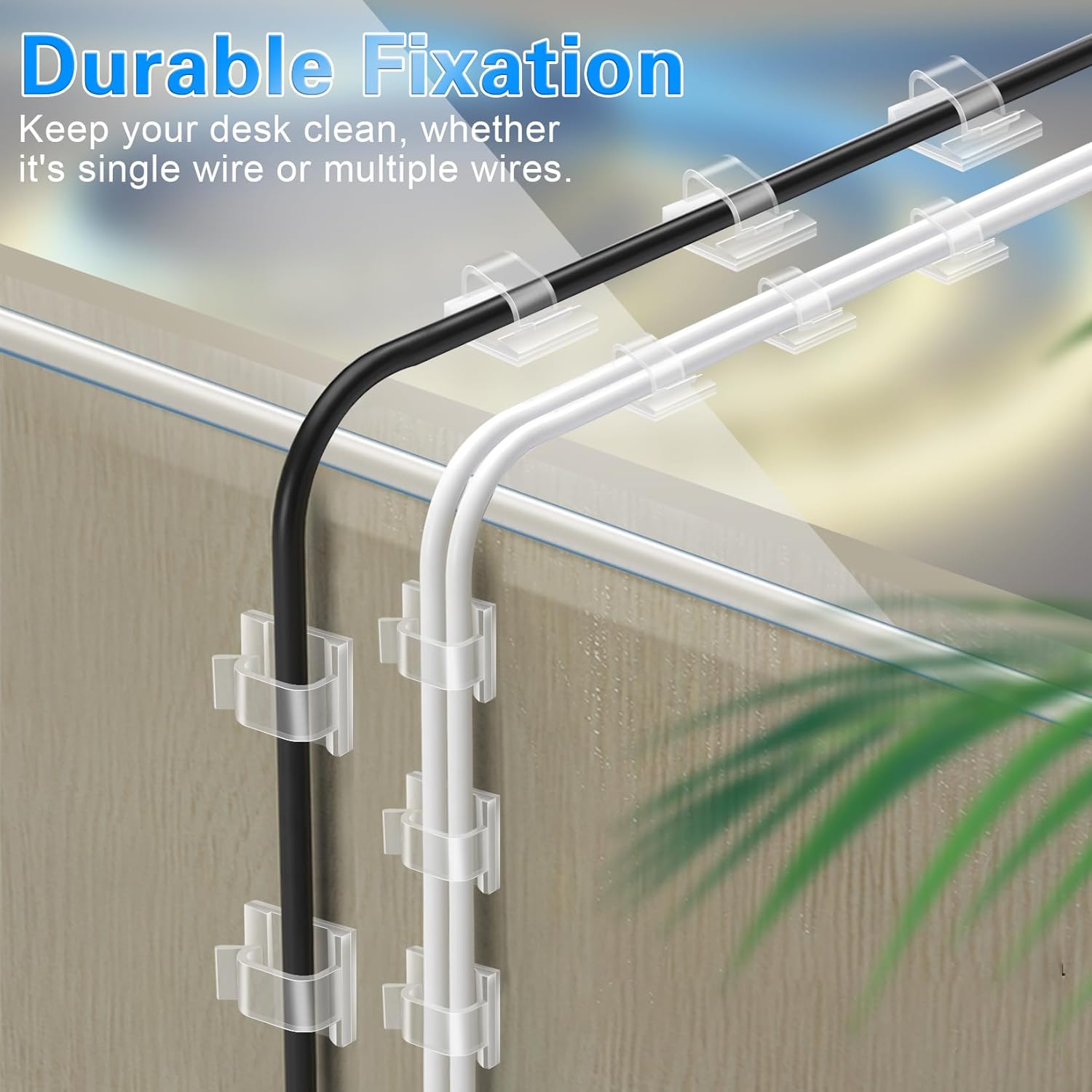 XHF 3/4” 5/8" Adhesive Cable Wire Clips White 60PCS 120PCS, Cable Staples Outdoor Cable Management Wire Organizer Cord Holder for Under Desk, Car, Wall, TV PC Ethernet Cable Quick Pick Grocers