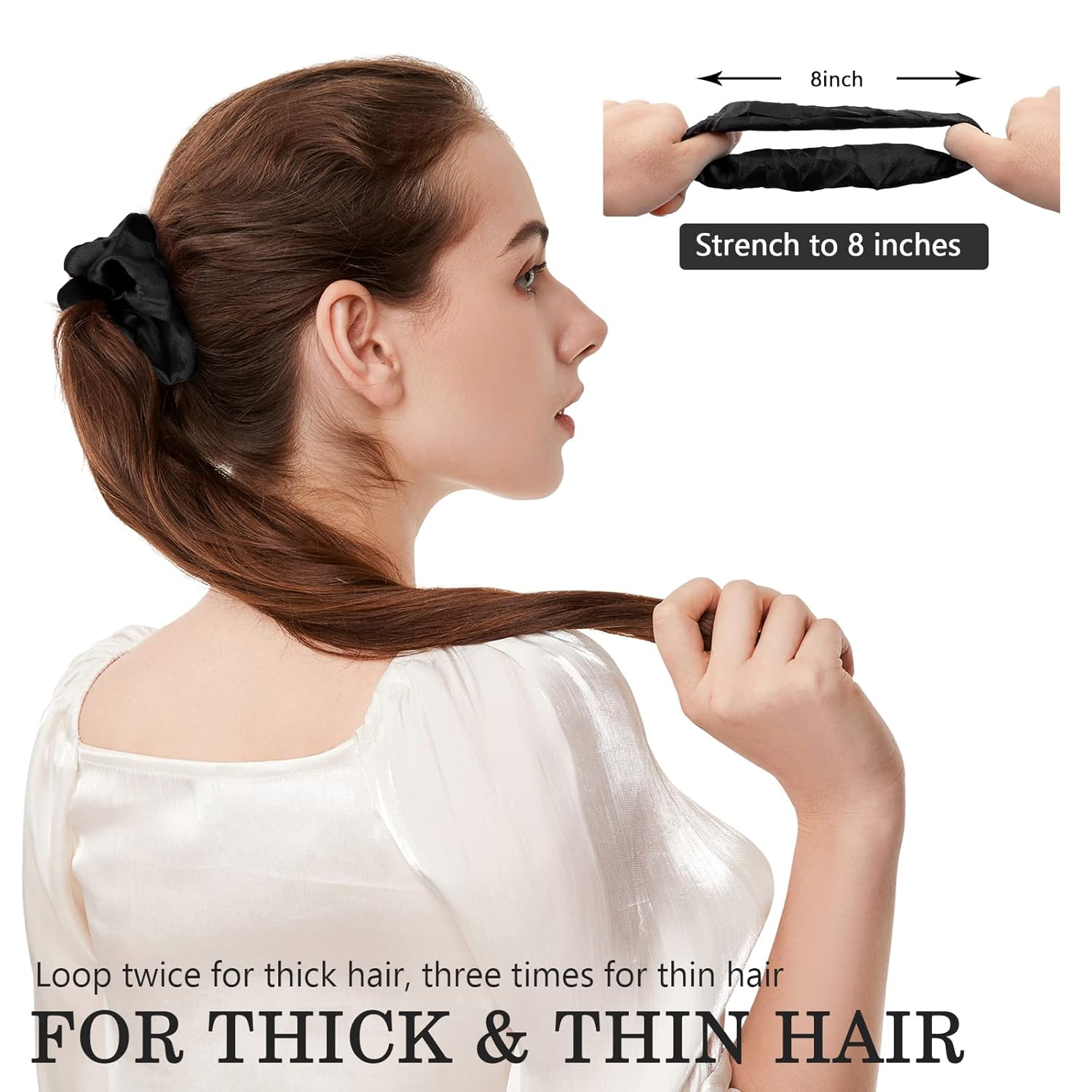 ADRIONE Satin Scrunchies for Women & Girls - 60 Pack Silk Scrunchies for Curly Hair Quick Pick Grocers