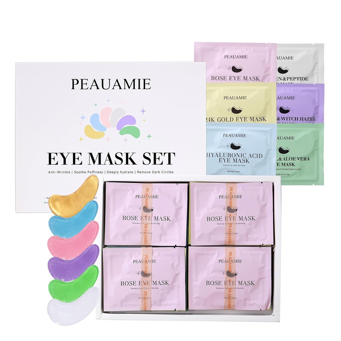 PEAUAMIE Under Eye Patches Collagen and Peptide Eye Mask for Dark Circles and Puffiness,Face Mask Skin Care Products 30 Pairs Quick Pick Grocers