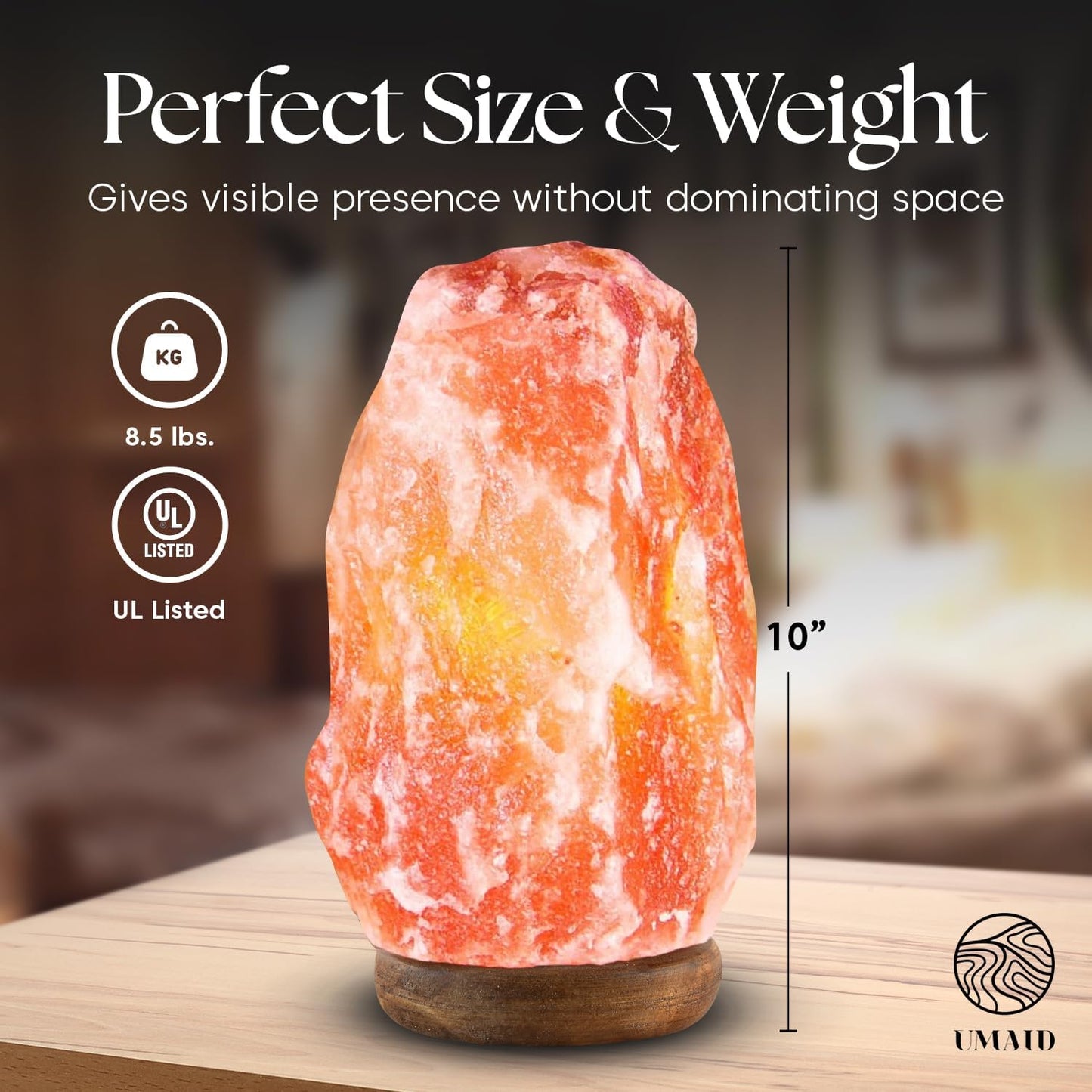 UMAID Himalayan Salt Lamp, Dimmable Pink Rock Salt Lamp for Bedroom, Office Desk & Meditation Room, Spa Decor, Relaxation Home Decor Gifts for Men & Women Quick Pick Grocers