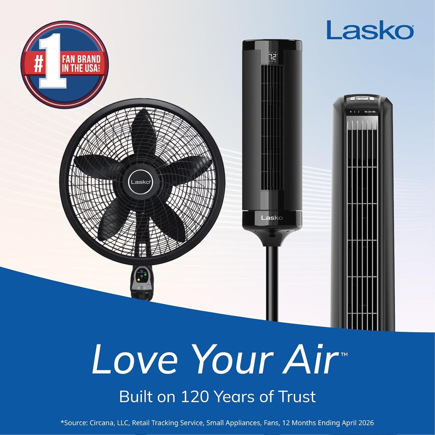 Lasko Oscillating Cyclone Pedestal Fan with Remote Control - Cooling Standing Fan for Bedroom, Living Room, and Home Office - Adjustable Height - 3 Quiet Speeds - 1843 - 18" Blade Diameter - Black Quick Pick Grocers