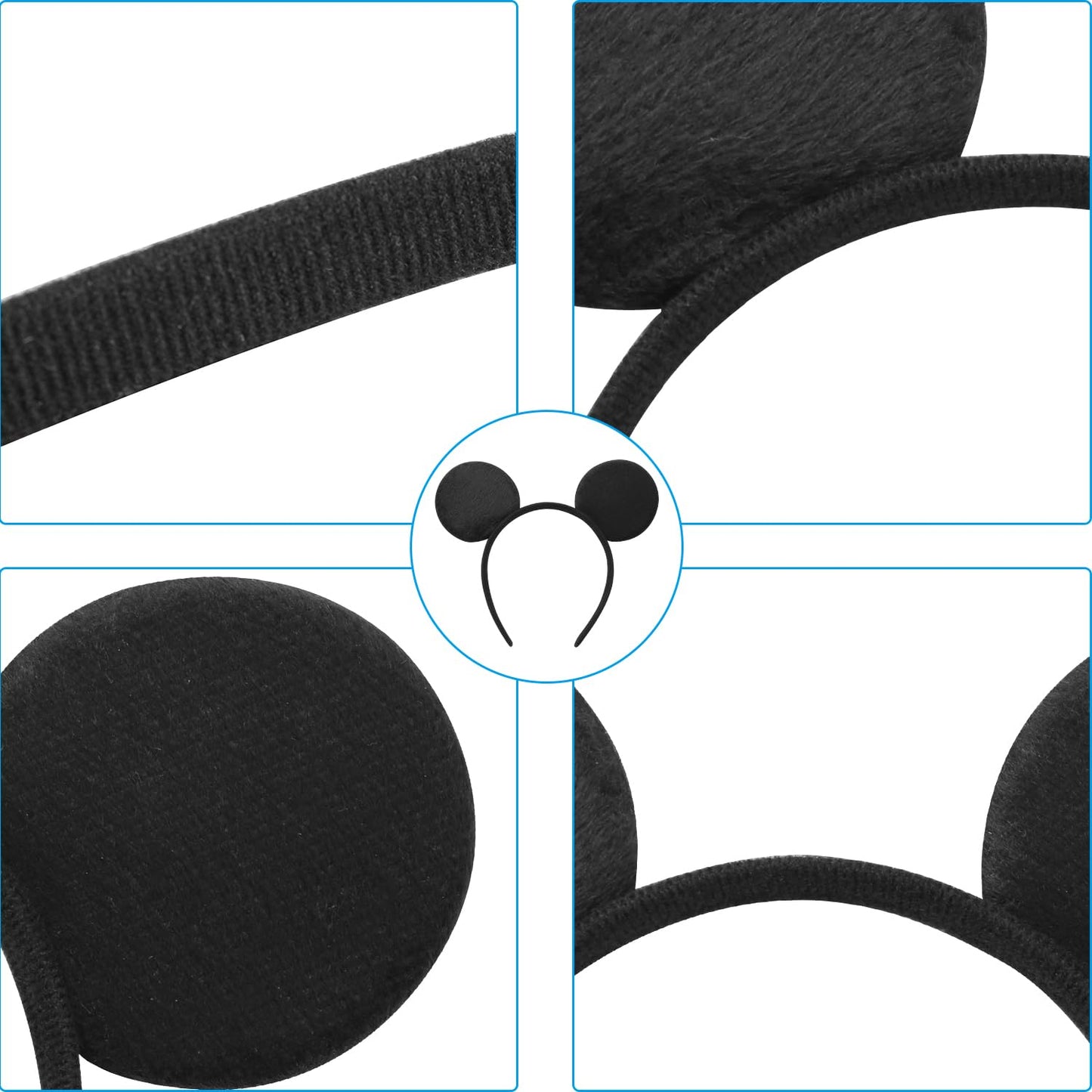 20 Pack Mouse Ears Headband for Birthday Party Supplies and Mouse Themed costume Cosplay Decoration Quick Pick Grocers
