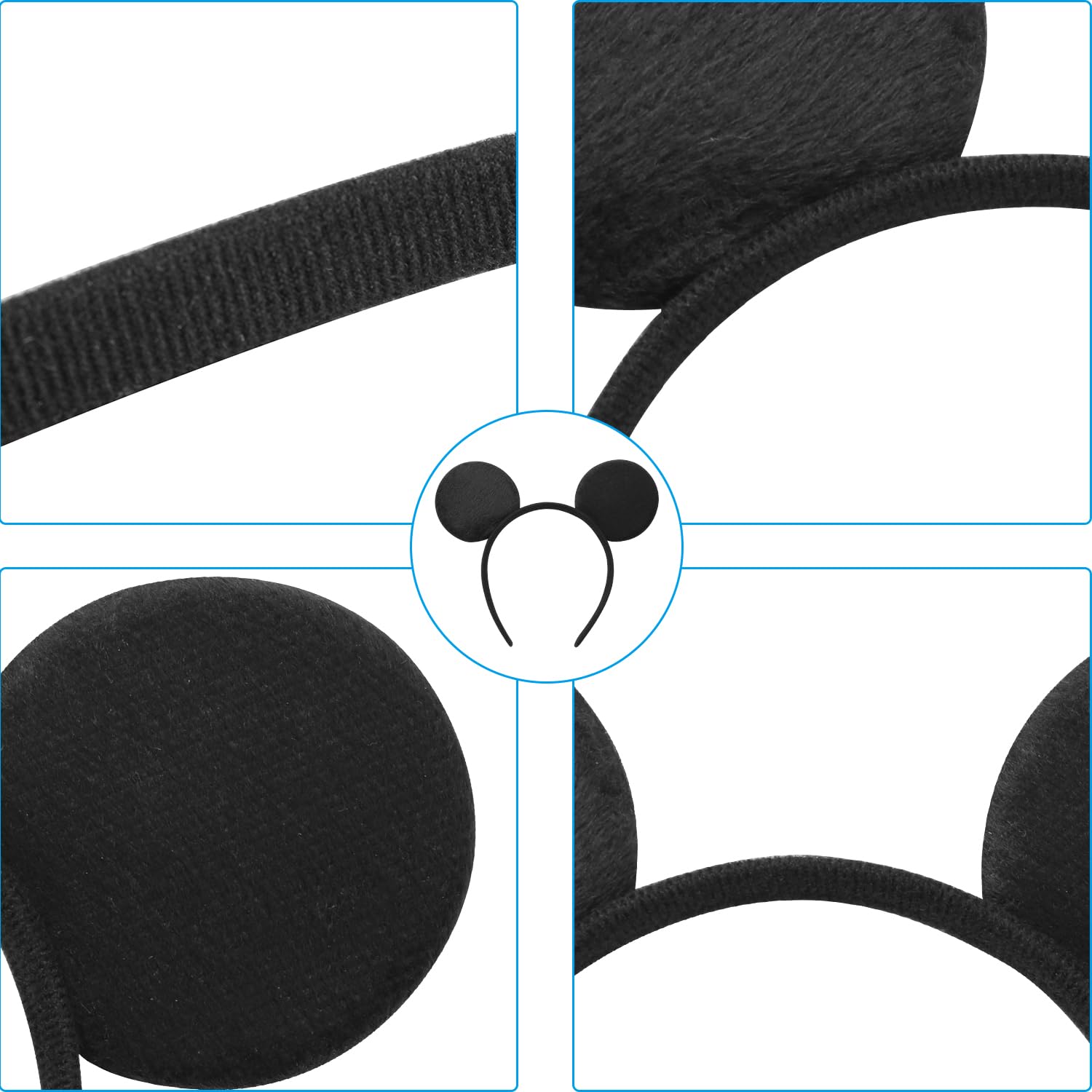 20 Pack Mouse Ears Headband for Birthday Party Supplies and Mouse Themed costume Cosplay Decoration Quick Pick Grocers