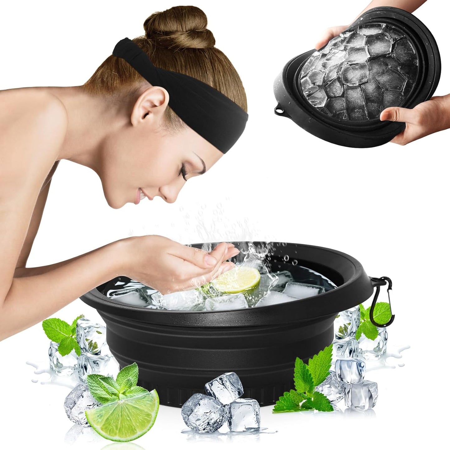 Foldable Ice Bowl with Built-In Ice Tray – Silicone Facial Ice Bath for Shrinking Pores, Boosting Circulation, Cold Plunge Skincare Gift for Men & Women Quick Pick Grocers