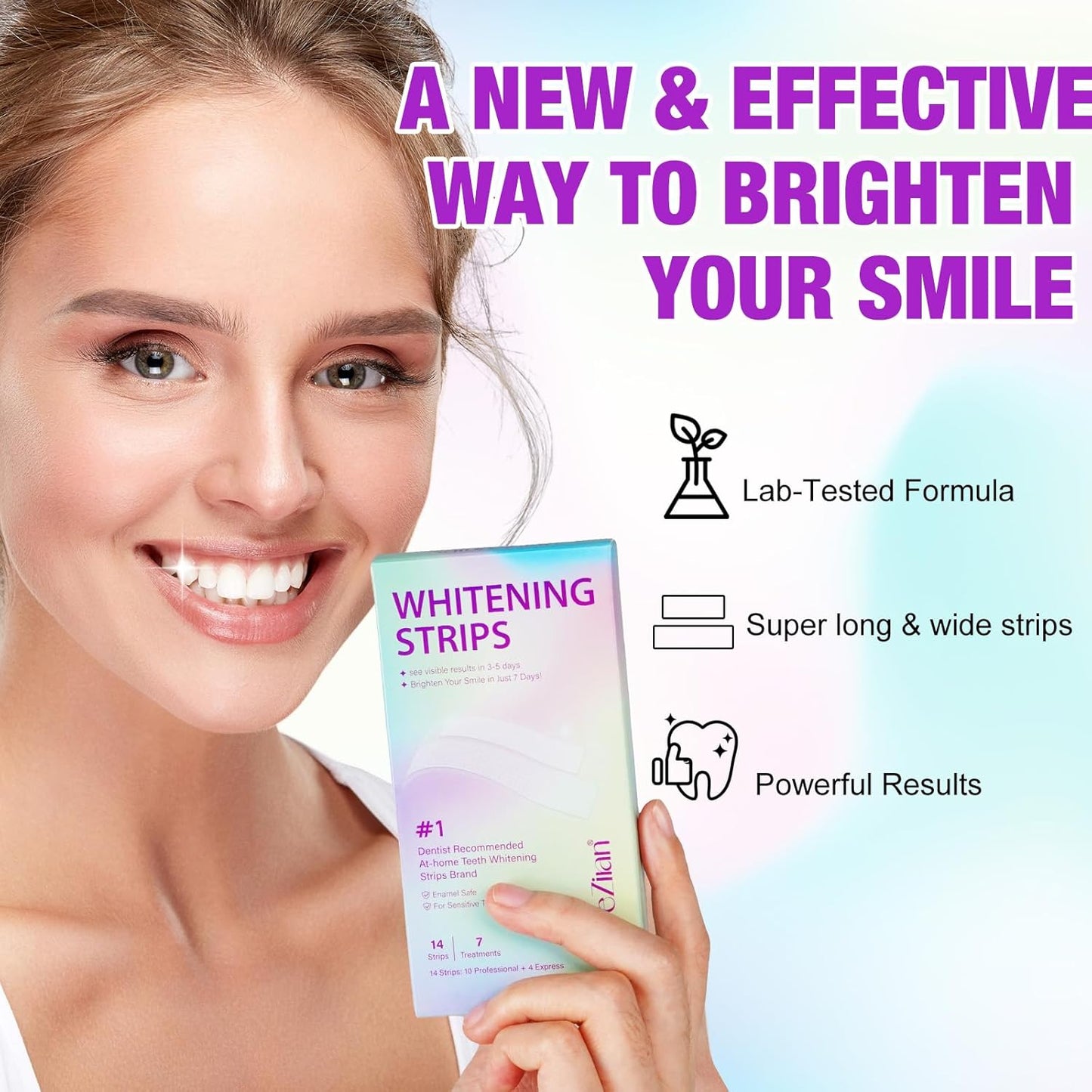 Teeth Whitening Strips,7-Day whitening Strips,Peroxide Free,Sensitive Teeth Whitener,Enamel Safe for Whiter Teeth,Deep Stains Removal,nstant Teeth Whitening Without The Harm (28pcs) Quick Pick Grocers