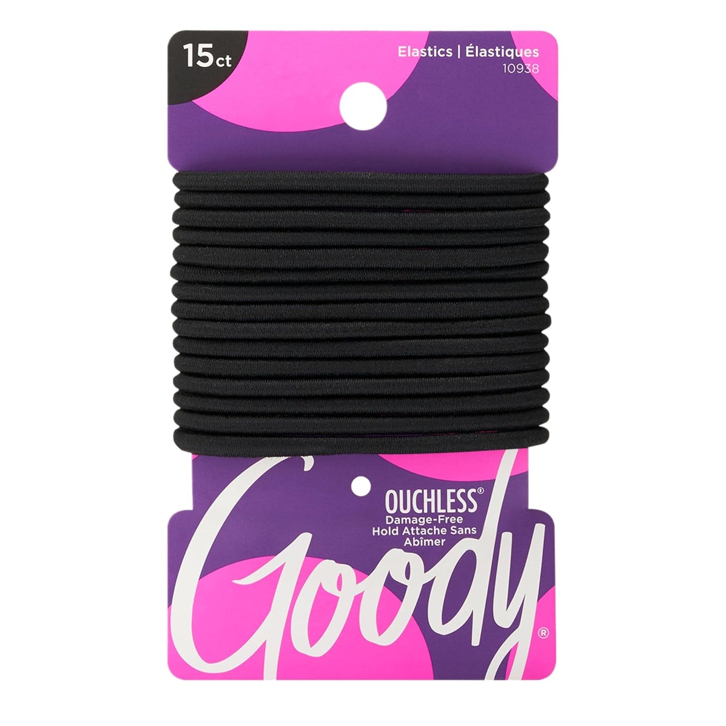 Goody Ouchless Hair Elastics – No Pull, No Breakage, Tangle-Free Hold for Thick, Curly, Coily & Textured Hair – 15 Count, Long-Lasting Ponytail Holders for Women & Men Quick Pick Grocers