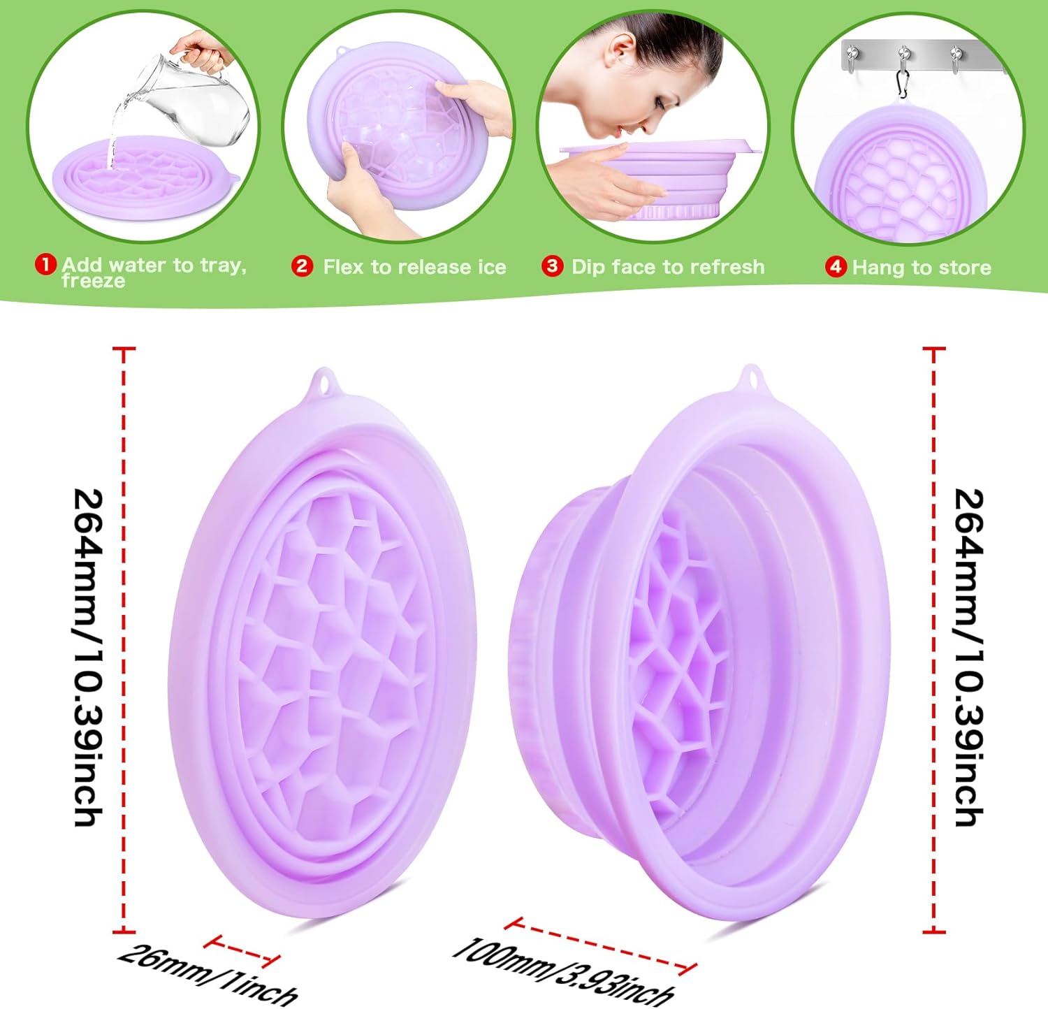 Foldable Ice Bowl with Built-In Ice Tray – Silicone Facial Ice Bath for Shrinking Pores, Boosting Circulation, Cold Plunge Skincare Gift for Men & Women Quick Pick Grocers