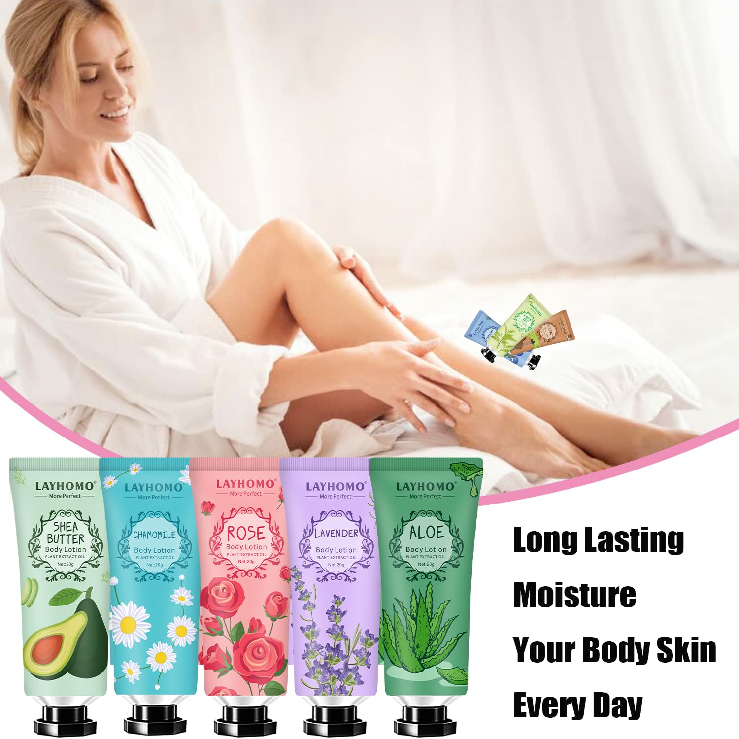 20 Pack Mini Body Lotion Gift Bulk for Dry Skin,Travel Size Small Body Cream With Shea Butter Natural Fragrance Moisturizing Body Lotion for Women Men,Gifts for Women,Gift for Her Thank You Gift Quick Pick Grocers